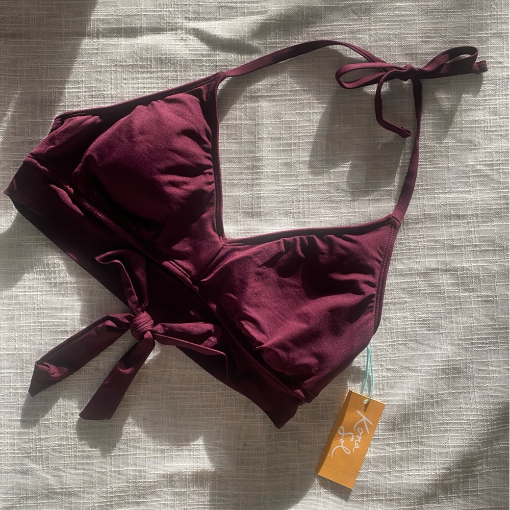 Burgundy Bikini Top with Ties